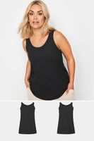 yours juego 2 camisetas negras sin mangas mujer curvy y tallas grandes yours