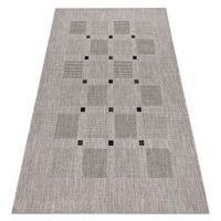 alfombra de cuerda sisal floorlux 20079 cuadricula plateado  negro 160x230 cm