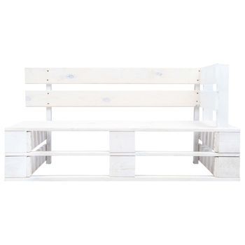 Banco Esquinero De Palés Para Jardín | Banco De Exterior | Silla De Jardín Madera Blanco