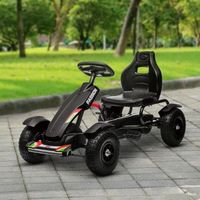 go kart a pedales para ninos de 5-12 anos carga 50 kg negro homcom