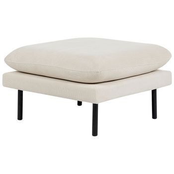 Otomana Moderna Reposapiés Cuadrado Acolchado Patas De Metal Tela Beige Claro Vinterbro