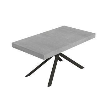 Mesa Extensible Niket 160/244x80 Cm Patas Hormigón Antracita