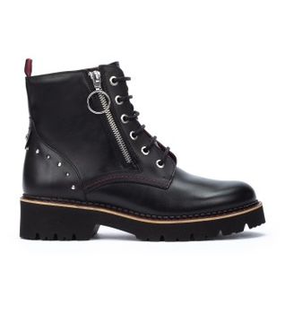 Pikolinos para mujer. W6S-8619 Botines de piel Vicar negro (36), Plano, Cordones, Cremallera, Casual