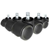 5 x ruedas no frenadas para suelos duros 10 mm  50 mm hjh office