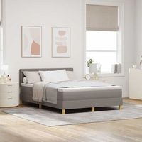 vidaxl cama tipo box spring con cojin manual taupe 140 x 200 cm tela