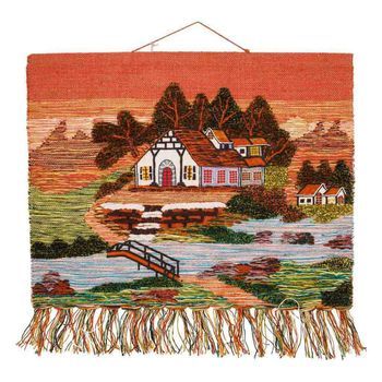 Tapiz De Yute Tejido Artesano Decorativo