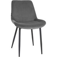 silla de comedor victoria de terciopelo - diseno elegante y confortable gris 60x51x80 cm clp