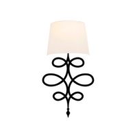 lampara de pared asaf-6990 blanco negro metal tela 15x28x62 cm