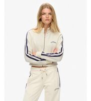 superdry para mujer w2012551a sudadera essential logo zip track beige xs casual algodon manga larga