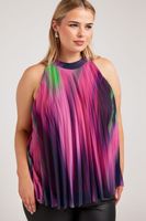 yours london top plisado sin mangas rosa estampado mujer curvy y tallas grandes yours london