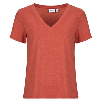 Vila Camiseta VILUXI GLITTER V-NECK para mujer