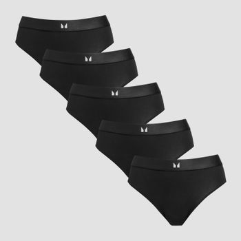 MP Women's Mid Rise Bikini Brief (5 Pack) - Black - L