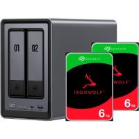 nas ugreen 54 tb 8gb 2 bahias 25gbe hdmi usb-c m2 dxp2800 ironwolf