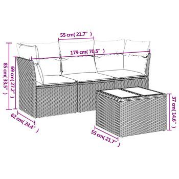 Conjunto De Sofá De Jardín Exterior (combinación De 4 Piezas, Aspecto Gris)