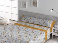sabanas karamelo prisma mostaza 150 cm