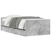 estructura de cama con cajones gris hormigon 90x190 cm