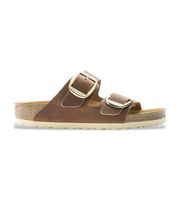 birkenstock para mujer 1011073 sandalias de piel arizona big buckle leoi ajuste estrecho marron 41 plano ninguno casual