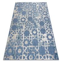alfombra structural sole d3881 - ornamento tejido plano azul  beige 140x190 cm