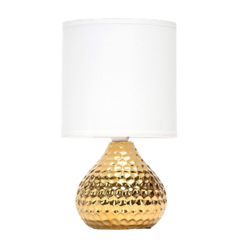 Aigostar Lampara de Mesa de Cerámica, Vintage Lámpara de Mesita de Noche con Pantalla de Tela, Casquillo E14, max.40W, Luz de Noche, Lámpara de Sobremesa para Dormitorio, Salón (sin Bombilla) -H235mm