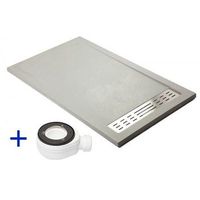 plato de ducha premium gris - 80x190cm - resina con cargas minerales