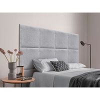 dhome cabecero tapizado para camas de 95cm compuesto de paneles autoadhesivos intercambiables de lana ecologica cama lujo dormitorio acolchado gris