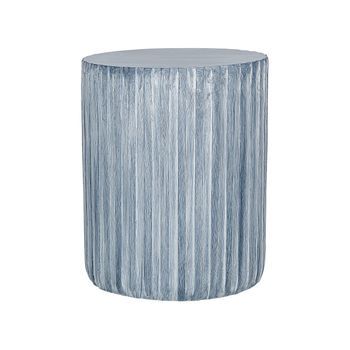 Mesa Auxiliar Mgo Fibra De Vidrio Tapa Redonda Forma De Tambor Resistente A Uv Manchas Óxido Agua Viento Gris Claro Amaro