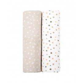 Juego de pañales de muselina 2 uds cm Dots Beige