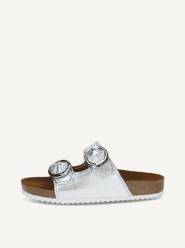 CAPRICE Mule, silver, made of Leather without heel, Size 39