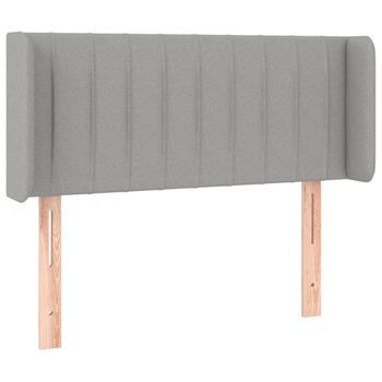 Cabecero Cama Mueble De Dormitorio Con Led De Tela Claro 83 X 16 X 78/88 Cm Gris M02_0000681