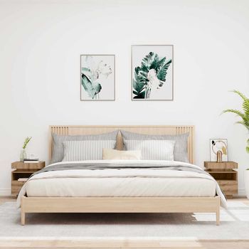 Mesitas De Noche - Mueble Dormitorio - Madera De Ingeniería - Roble Artisan (40x39x48.5cm)
