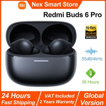 Auricular inalámbrico Bluetooth Xiaomi Redmi Buds 6 Pro, Audio de alta resolución con LDAC, auricular inalámbrico con cancelación activa de ruido de hasta 55dB