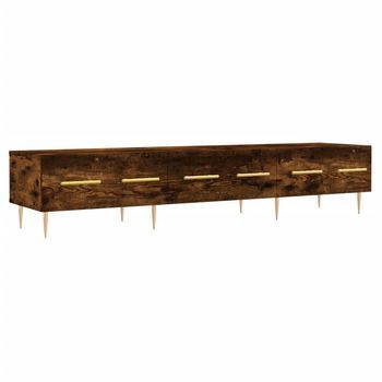 Mueble De Tv | Mueble De Salón | Gabinete De Tv Madera De Ingeniería Roble Ahumado 150x36x30 Cm