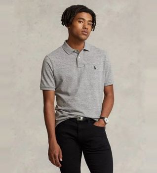 Polo Ralph Lauren para hombre. 710548797011 Polo Slim Fit Polo gris (S), Casual, Algodón, Manga corta