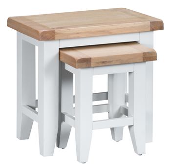 Eden Oak and White Nest of 2 Tables