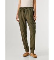 pepe jeans para mujer pl2100040 pantalon jogger mid waist slim verde 28 casual algodon