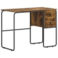 escritorio con almacenamiento roble ahumado 100 x 50 x 75 cm vidaxl