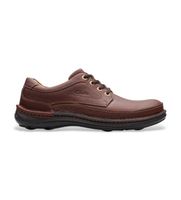 clarks para hombre 20339005 zapatos de piel nature three marron 395 plano cordones casual