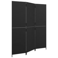 biombo de 3 paneles ratan sintetico negro vidaxl