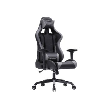 Silla Gaming con Diseño Ergonómico, Negro + Gris