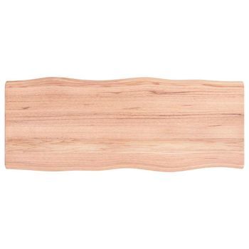 Tablero Mesa Madera Tratada Borde Natural Marrón 100x40x(2-4)cm Vidaxl