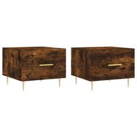 mesa de centro 2 uds madera ingenieria roble ahumado 50x50x40cm vidaxl