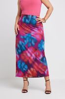 limited collection falda larga de flores rosas y azules difuminadas mujer curvy y tallas grandes yours