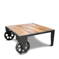 mesa de centro movil de madera marron