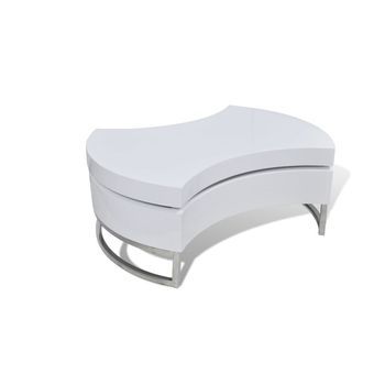 Mesa De Centro De Forma Ajustable Blanco Brillante Vidaxl