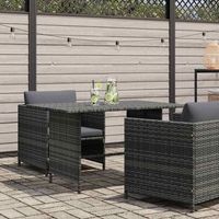mesa de jardinrmesa para exterioresrmesa de patio de ratan sintetico gris 110x70x65 cm