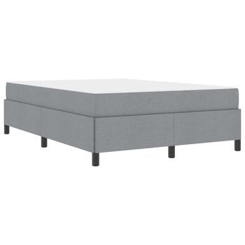 Cama Tipo Box Spring Gris Claro 140 X 200 Cm Tela Vidaxl