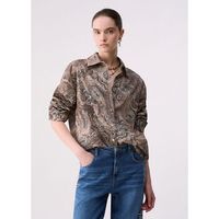 liu jo camisa camisa en terciopelo estampado para mujer
