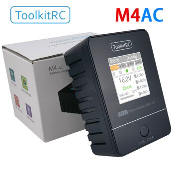 Cargador de Baterías ToolkitRC M4AC 30W 2.5A con Pantalla LCD a Color para Baterías Lipo 2S 3S 4S para Drones de Carreras RC
