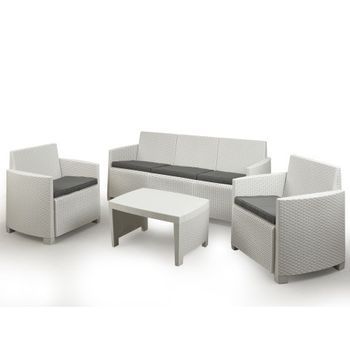 Tresillo Stromboli Mas Cojines Blanco Conjunto