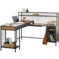 boulevard cafe l-shaped desk - vintage oak